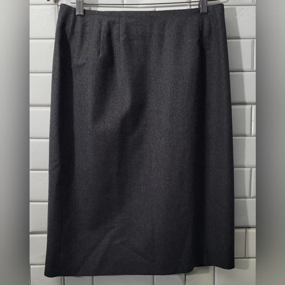 Valerie Stevens Vintage Ladies 100% Gray Wool Straight Skirt Knee Length Lined C - Picture 1 of 3